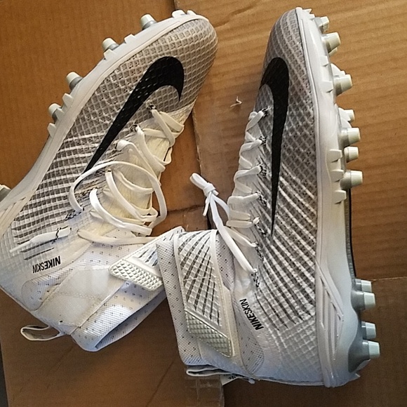 Nike Force Lunarbeast Elite TD Football Cleats Size 14.5 White/Silver 779422-100 - Picture 4 of 12